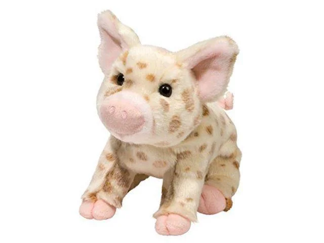 Stuffed Grey Spotted Pig Plush Pillow Toys OEM