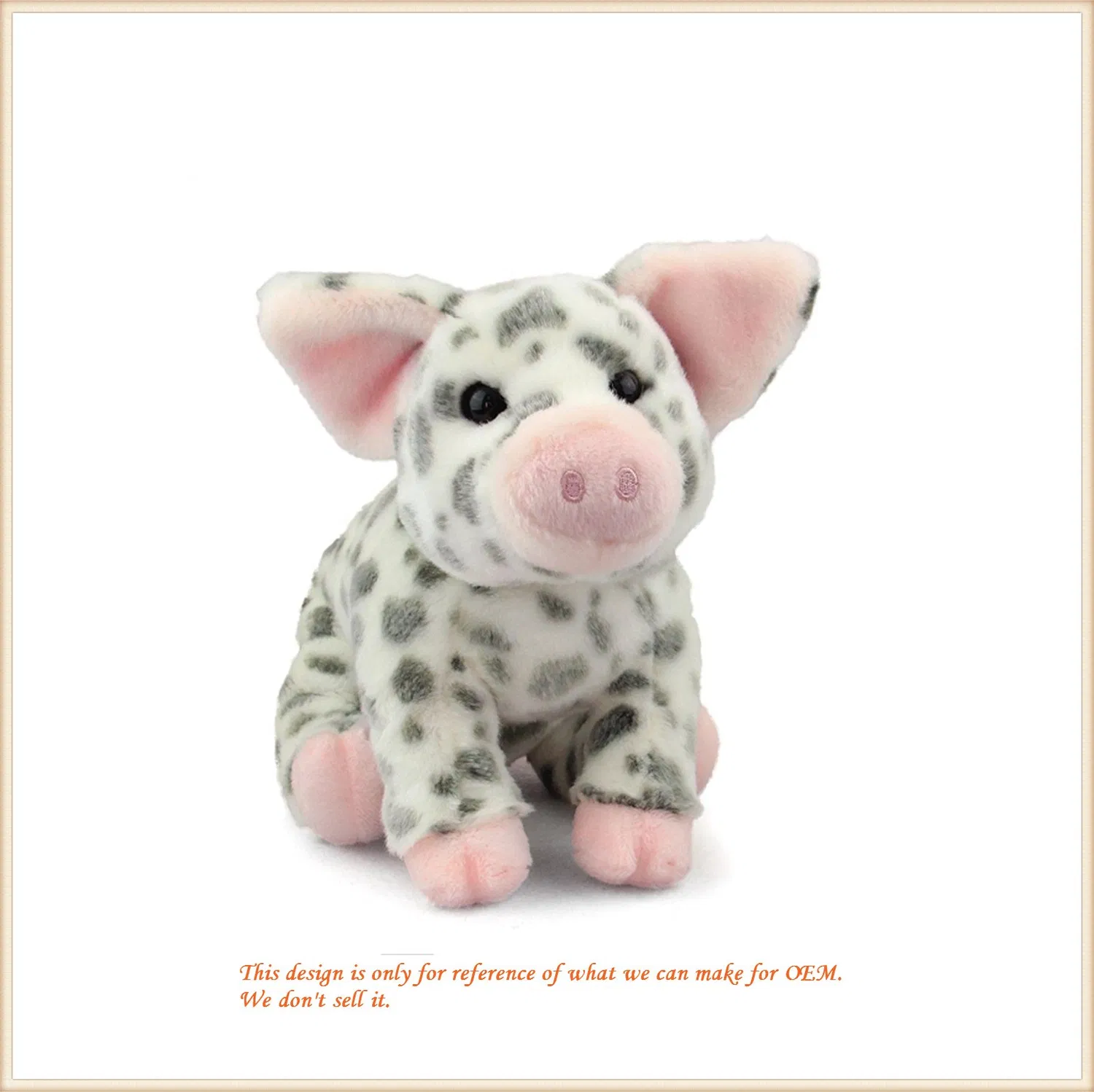 Stuffed Grey Spotted Pig Plush Pillow Toys OEM